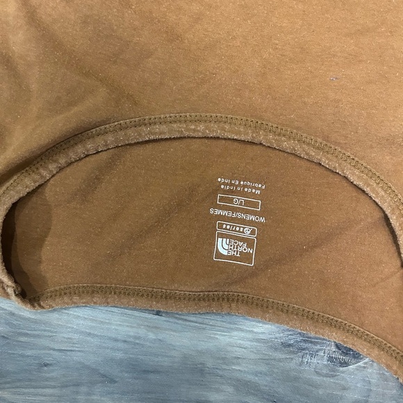 The North Face Patchwork Long Sleeve Tees in Brown and Blue - Picture 3 of 5